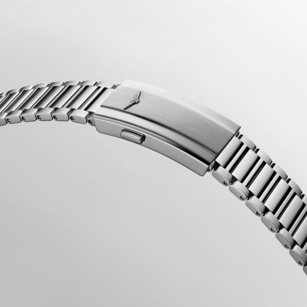 Montre Longines Conquest Heritage automatique cadran bleu bracelet acier 38 mm