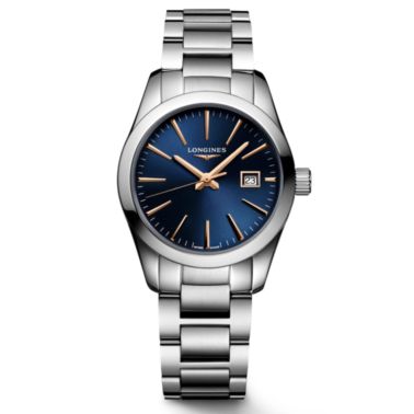 Montre Longines Conquest quartz cadran bleu bracelet acier 29,5 mm