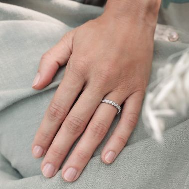 Alliance Lepage Suzanne en or rose et diamants taille navette