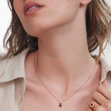 Collier Lepage Jacques en or blanc et rubis