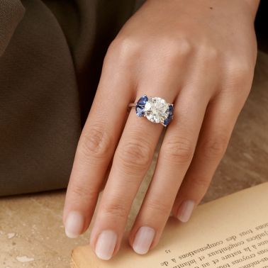 Bague Lepage L'Eternelle en or blanc, diamant et saphirs