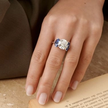 Bague Lepage L'Eternelle en or blanc, diamant et saphirs