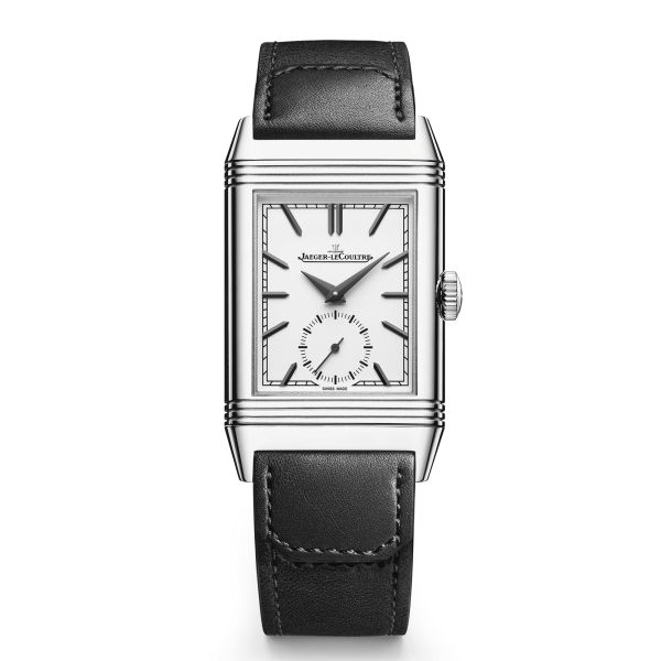 Montre Jaeger-LeCoultre Reverso Tribute Monoface Small Seconds remontage manuel cadran opalin bracelet cuir 45,6 x 27,4 mm
