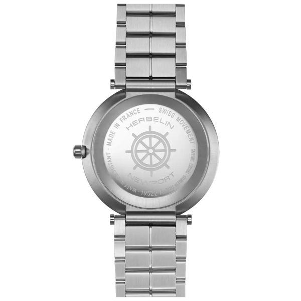 Montre Herbelin Newport Slim quartz cadran bleu bracelet acier 40 mm