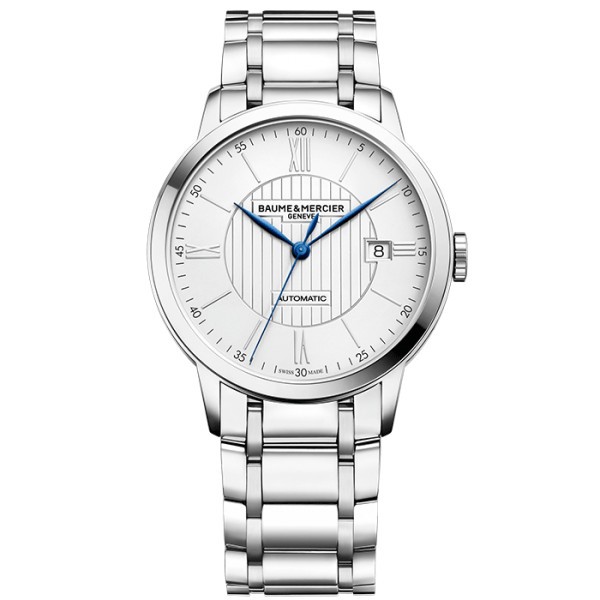 Montre Baume et Mercier Classima automatique cadran argenté bracelet acier 40 mm