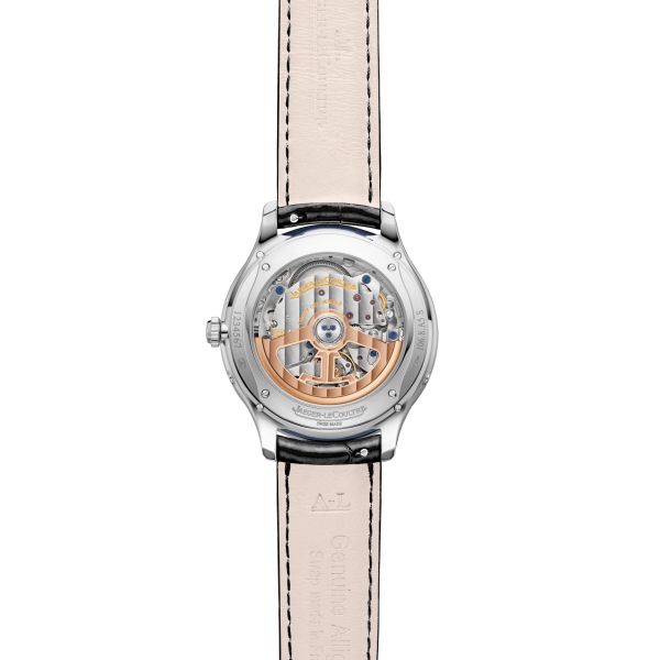 Jaeger-LeCoultre Master Ultra Thin Moon automatic silver dial black leather strap 36 mm