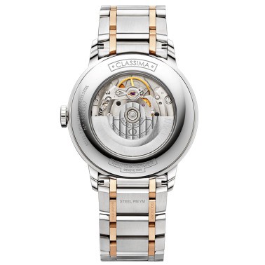 Montre Baume et Mercier Classima automatique cadran argenté bracelet acier et or rose 40 mm