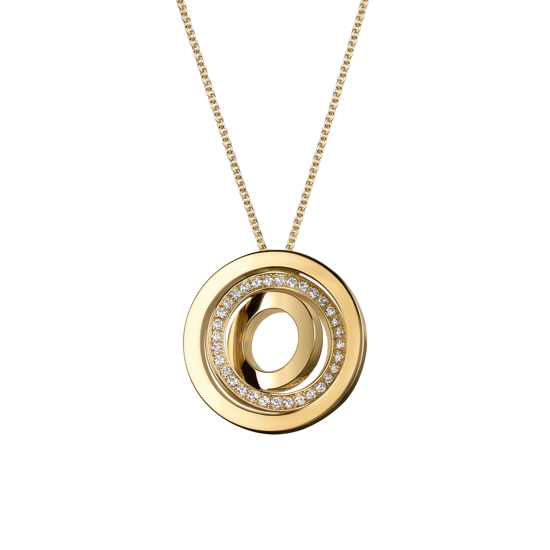 Alba Lepage long necklace in yellow gold and diamonds