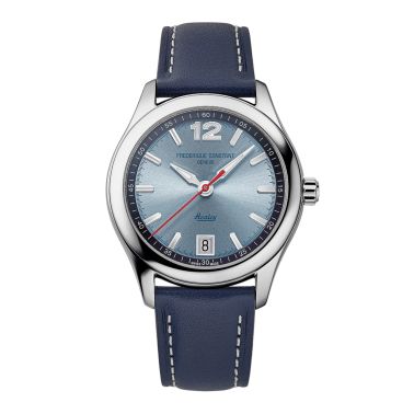Montre Frédérique Constant Vintage Rally Healey Automatique cadran bleu bracelet cuir 36 mm