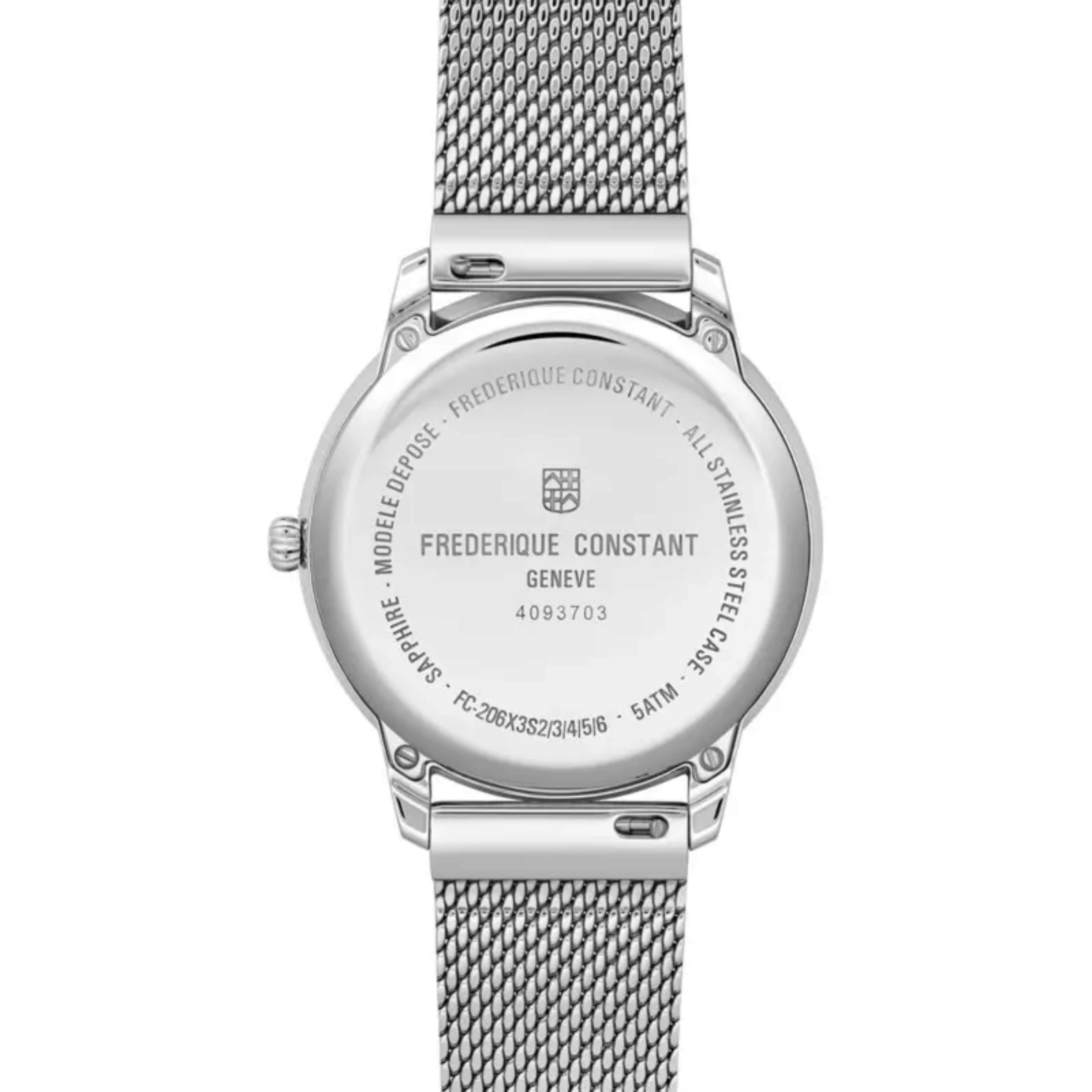 Montre Frédérique Constant Classics Moneta Moonphase quartz cadran bleu bracelet acier 37 mm