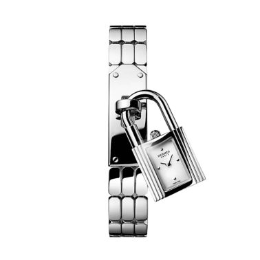 HERMÈS Kelly Mini Model quartz white lacquer dial steel bracelet 16 mm