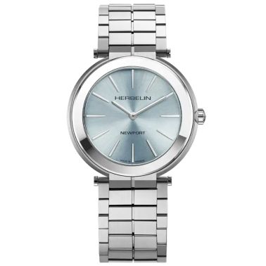 Montre Herbelin Newport Slim quartz cadran bleu arctique bracelet acier 40 mm