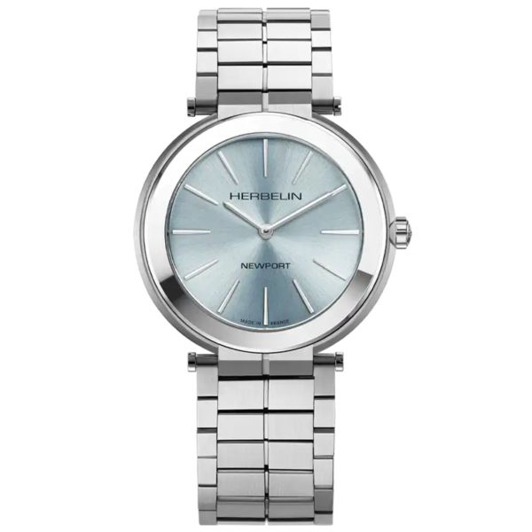 Montre Herbelin Newport Slim quartz cadran bleu arctique bracelet acier 40 mm