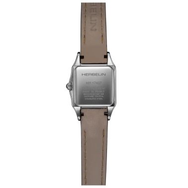 Montre Michel Herbelin Mini Luna quartz cadran blanc bracelet cuir noir 20 mm