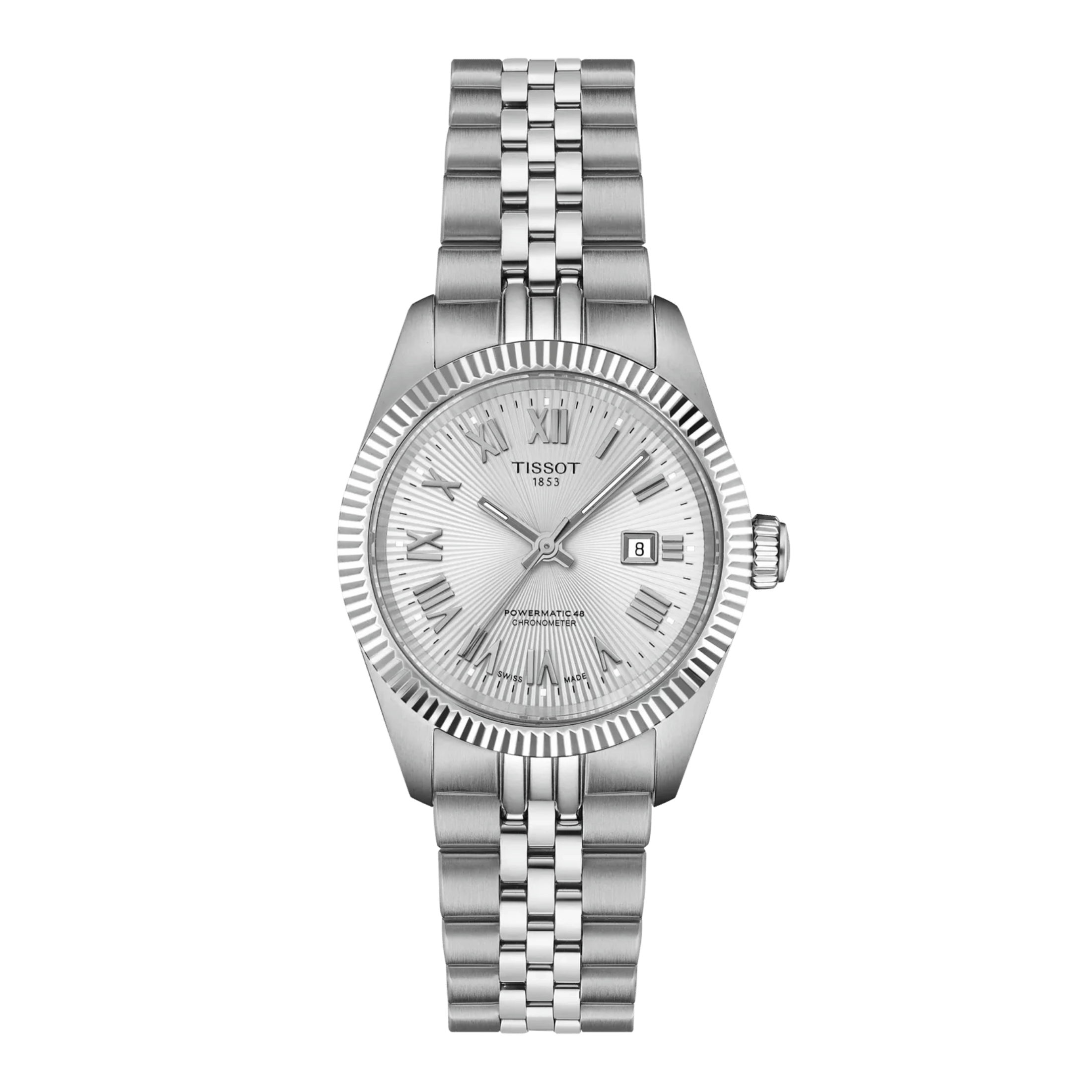 Tissot Ballade Powermatic 48 COSC automatic silver dial steel bracelet 30 mm