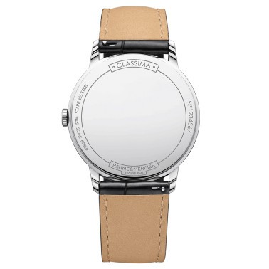 Montre Baume et Mercier Classima quartz cadran bleu bracelet cuir veau noir 40 mm