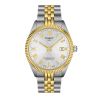 Montre Tissot Ballade Powermatic 80 COSC Bicolore PVD Or Jaune automatique cadran argenté bracelet acier 39 mm