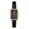 Tissot SRV quartz Yellow Gold PVD black mother-of-pearl dial black leather strap 30 x 21,8 mm