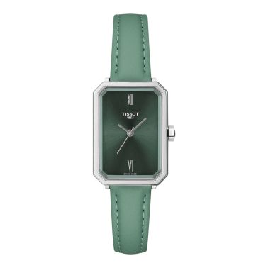 Tissot SRV quartz green dial green leather strap 30 x 21,8 mm
