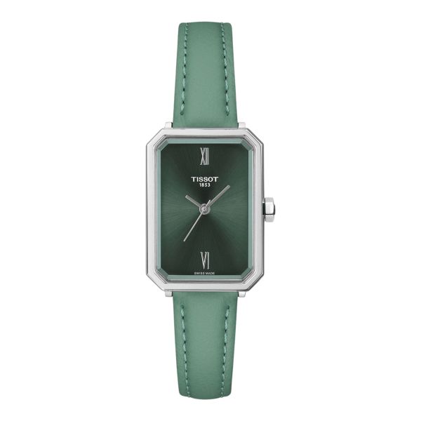Tissot SRV quartz green dial green leather strap 30 x 21,8 mm