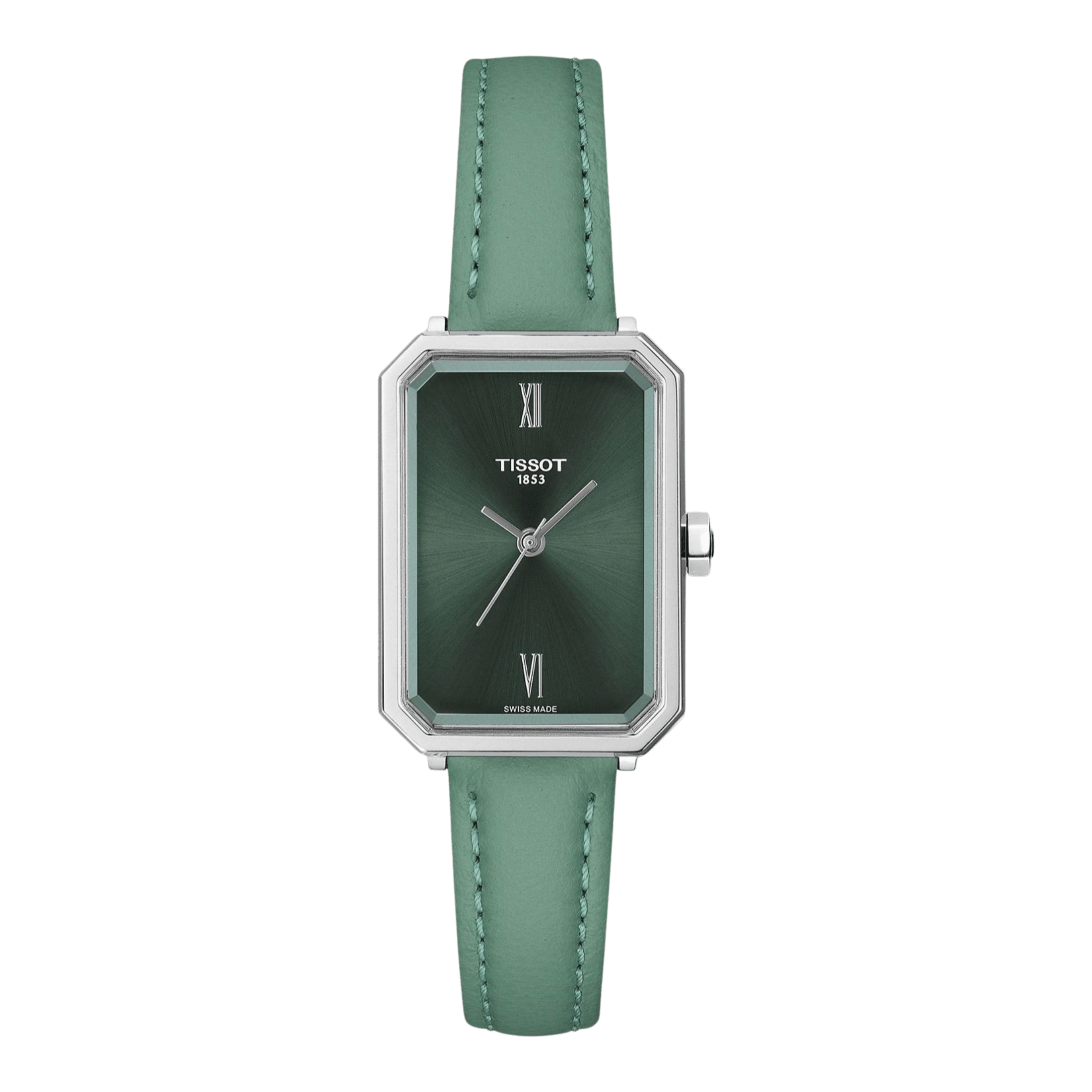 Tissot SRV quartz green dial green leather strap 30 x 21,8 mm