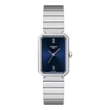 Montre Tissot SRV quartz cadran bleu bracelet acier 30 x 21,8 mm