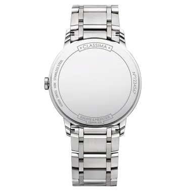 Montre Baume et Mercier Classima quartz cadran blanc bracelet acier 40 mm