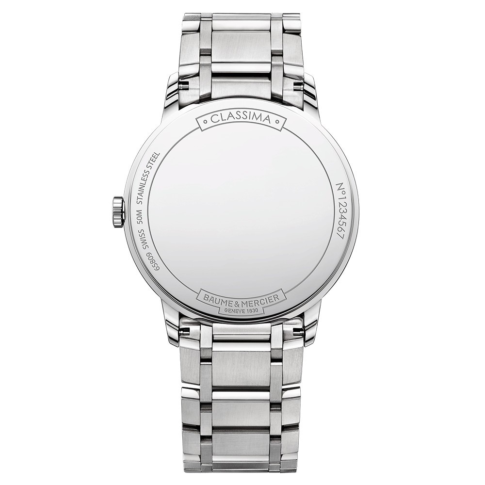 Montre Baume et Mercier Classima quartz cadran blanc bracelet acier 40 mm