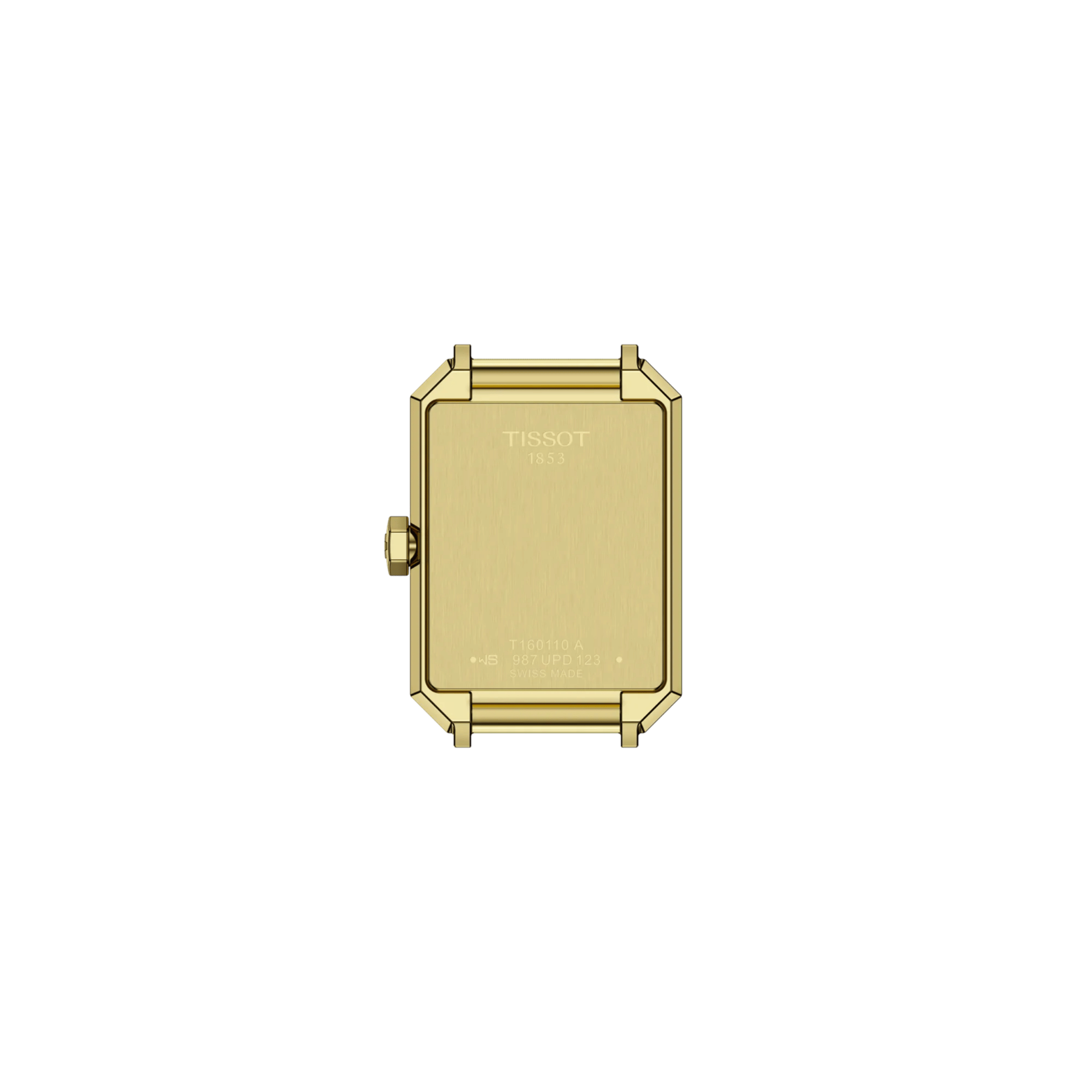 Tissot SRV quartz Yellow Gold PVD black mother-of-pearl dial black leather strap 30 x 21,8 mm