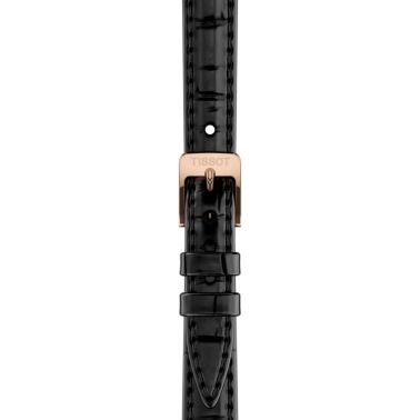 Montre Tissot SRV quartz PVD Or Rose cadran nacre blanche bracelet cuir noir 30 x 21,8 mm