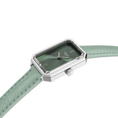 Tissot SRV quartz green dial green leather strap 30 x 21,8 mm