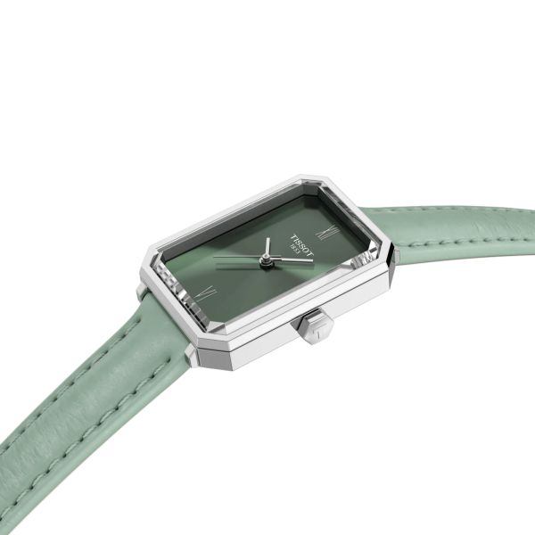 Tissot SRV quartz green dial green leather strap 30 x 21,8 mm
