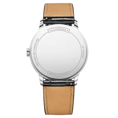 Montre Baume et Mercier Classima quartz cadran ardoise bracelet cuir veau noir 42 mm