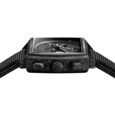 Montre TAG Heuer Monaco Flyback Chronograph TH-Carbonspring automatique cadran noir bracelet caoutchouc 39 mm