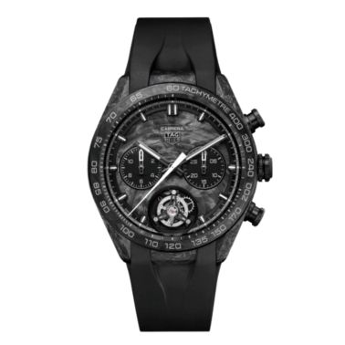 TAG Heuer Carrera Chronograph Tourbillon Extreme Sport TH-Carbonspring automatic black dial rubber strap44 mm
