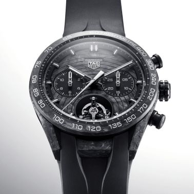 TAG Heuer Carrera Chronograph Tourbillon Extreme Sport TH-Carbonspring automatic black dial rubber strap44 mm