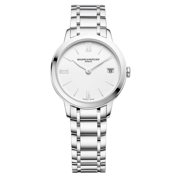 Montre Baume et Mercier Classima quartz cadran blanc bracelet acier 31 mm