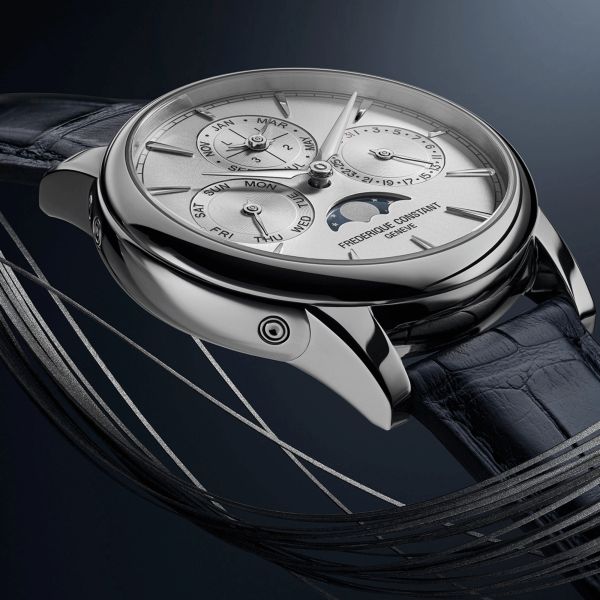 Frederique Constant Manufacture Classic Perpetual Calendar automatic silver dial leather strap 40 mm