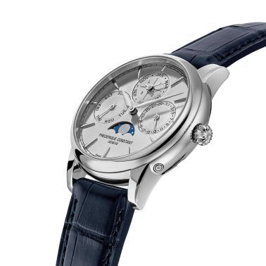 Frederique Constant Manufacture Classic Perpetual Calendar automatic silver dial leather strap 40 mm
