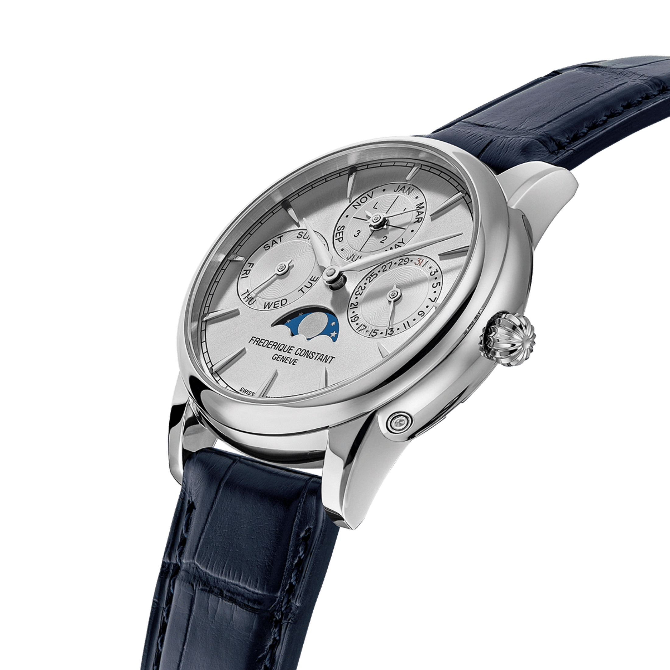 Frederique Constant Manufacture Classic Perpetual Calendar automatic silver dial leather strap 40 mm