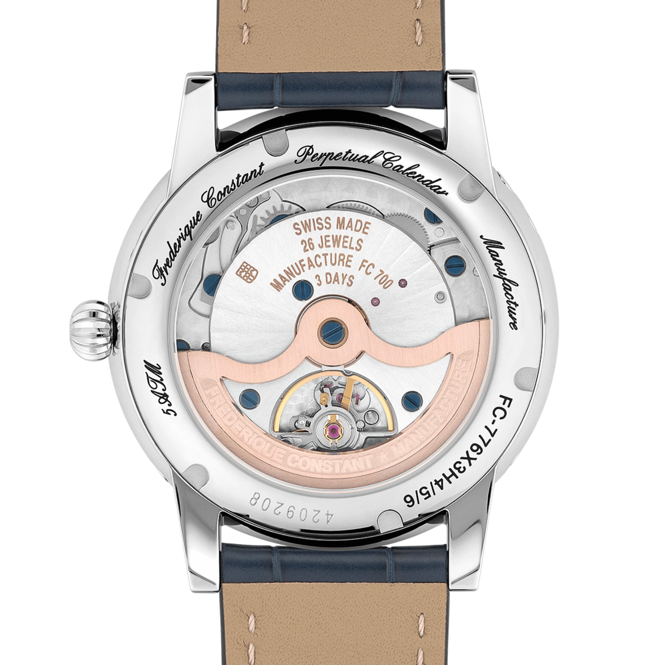 Frederique Constant Manufacture Classic Perpetual Calendar automatic silver dial leather strap 40 mm