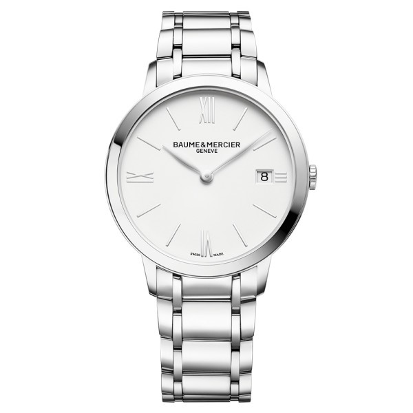 Montre Baume et Mercier Classima quartz cadran blanc bracelet acier 36,5 mm