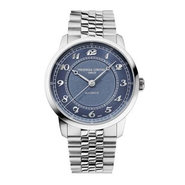 Montre Frédérique Constant Classics Première Automatique cadran bleu bracelet acier 38,5 mm
