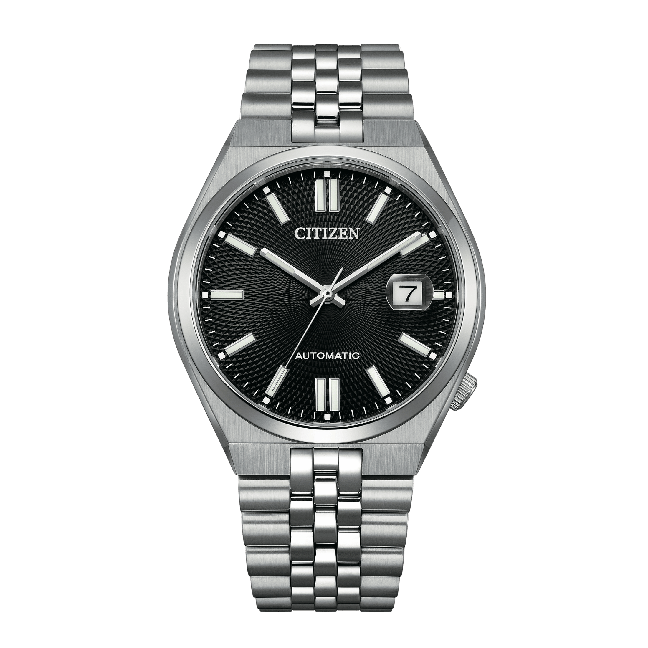 Montre Citizen Tsuyosa 60 automatique cadran noir bracelet acier 40 mm