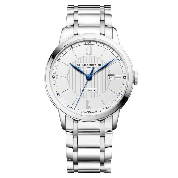 Montre Baume et Mercier Classima automatique cadran argenté bracelet acier 42 mm