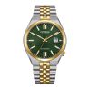 Citizen Tsuyosa 60 automatic watch black dial steel and PVD yellow gold bracelet 40 mm