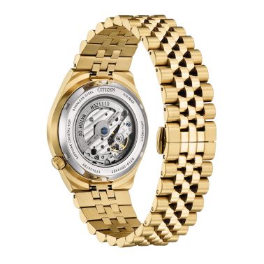 Montre Citizen Tsuyosa 60 automatique cadran bleu cendré bracelet acier PVD or rose 40 mm