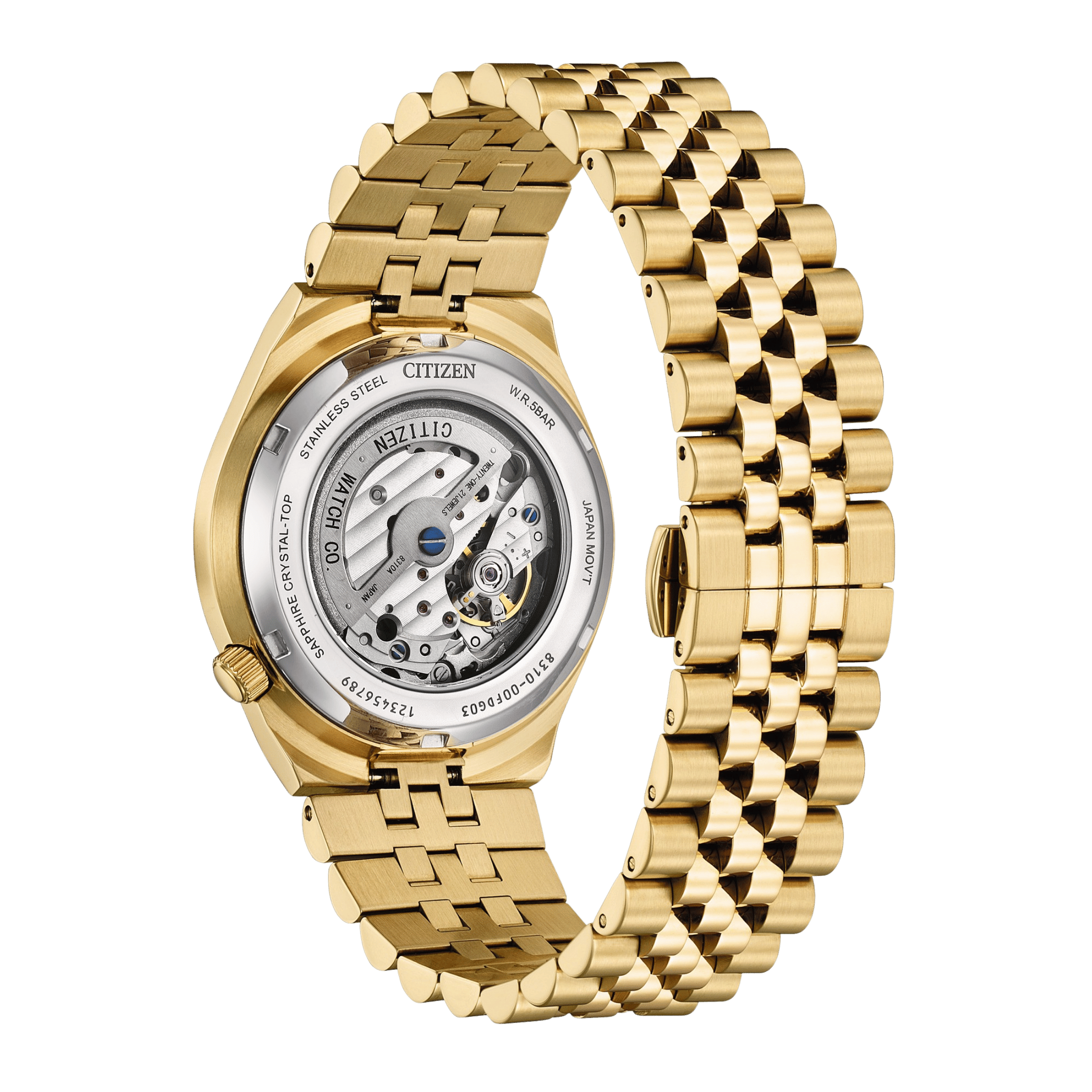 Montre Citizen Tsuyosa 60 automatique cadran bleu cendré bracelet acier PVD or rose 40 mm