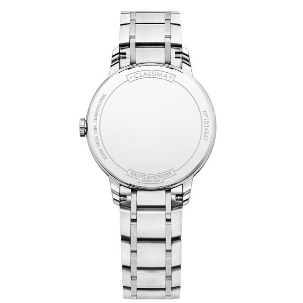 Montre Baume et Mercier Classima quartz cadran nacre index diamants bracelet acier 31 mm