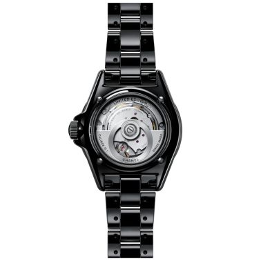 Montre CHANEL J12 BLUSH automatique cadran noir et bracelet céramique noir 38 mm